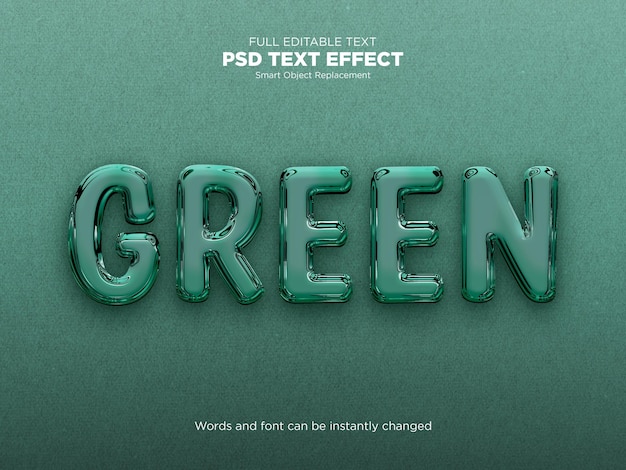 Groen 3D-teksteffect