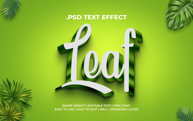 groen blad teksteffecten achtergrond