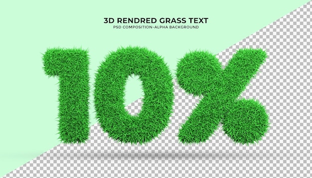 Groen gras van 10 woord in 3d-rendering