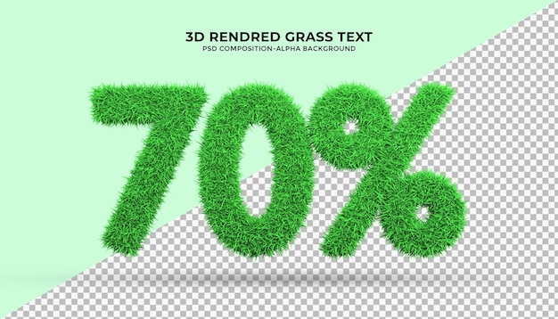 Groen gras van 70 woord in 3d-rendering