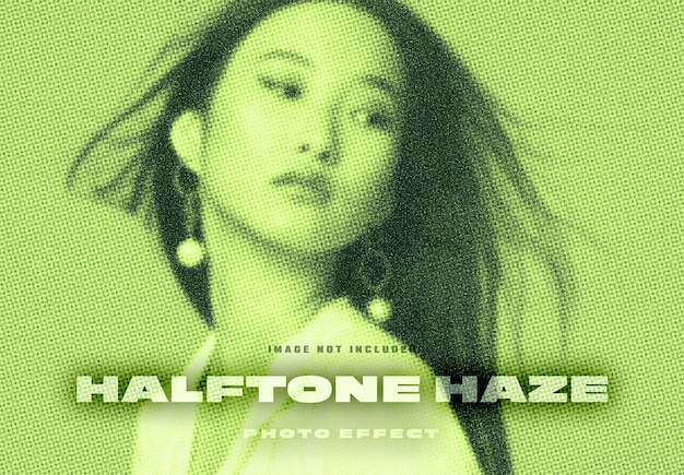 Groen halftone haze foto effect mockup