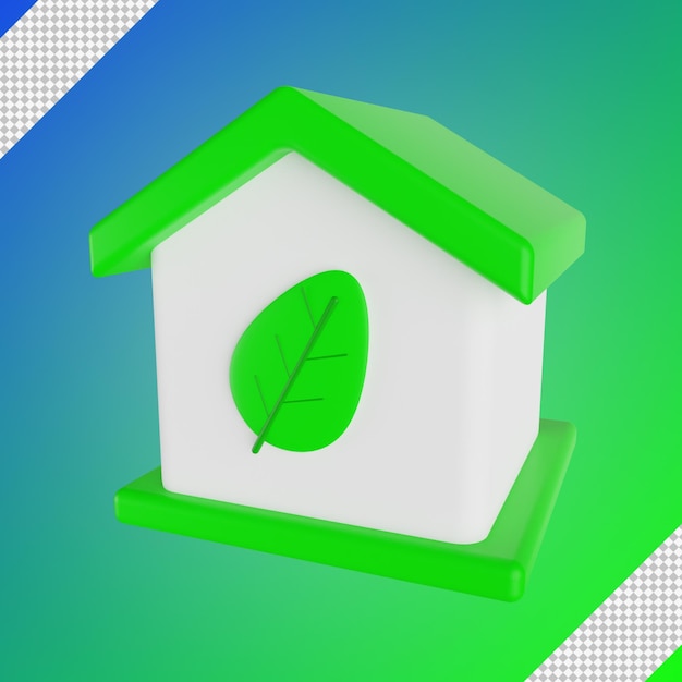 Groen huis 3d illustratie