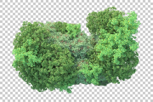 Groen landschap geïsoleerd op transparante achtergrond 3d rendering illustratie