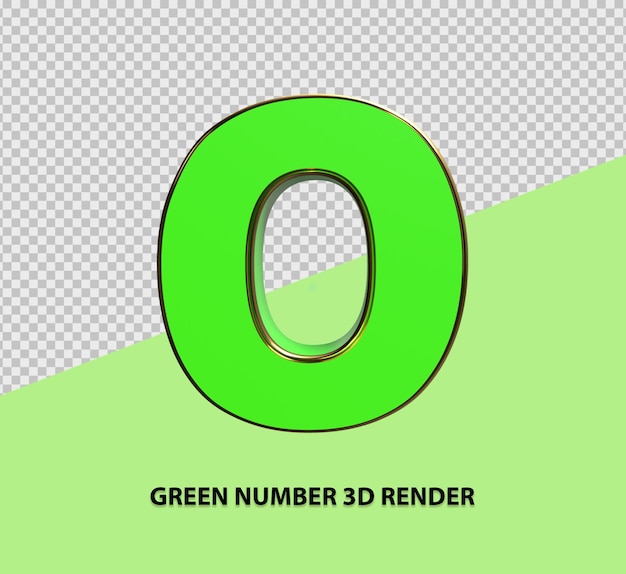 Groen nummer 3d render