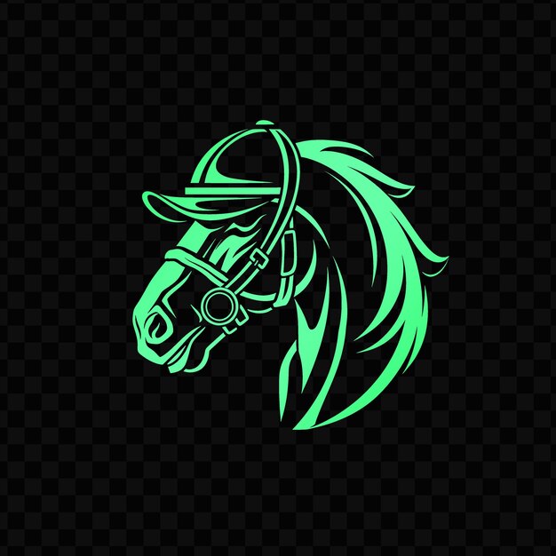 PSD groen paardenhoofd met een gasmasker op een donkere achtergrond