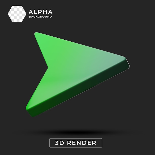 Groen pijlpictogram in 3D