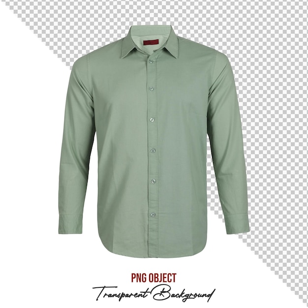 Groen shirt met lange mouwen geïsoleerd op doorzichtige achtergrond