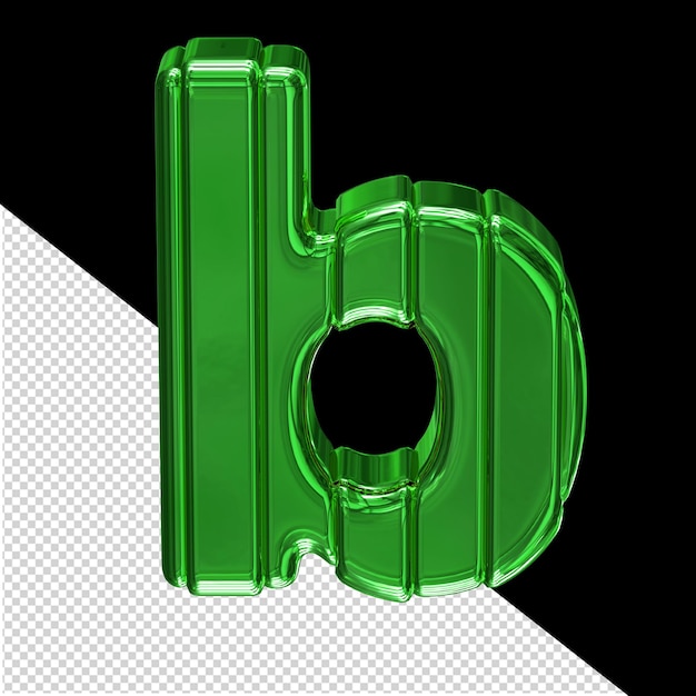 Groen symbool met riemen letter b