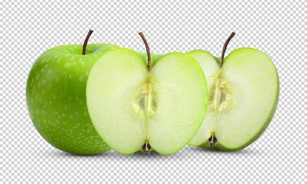 PSD groene appel geïsoleerd op alfalaag