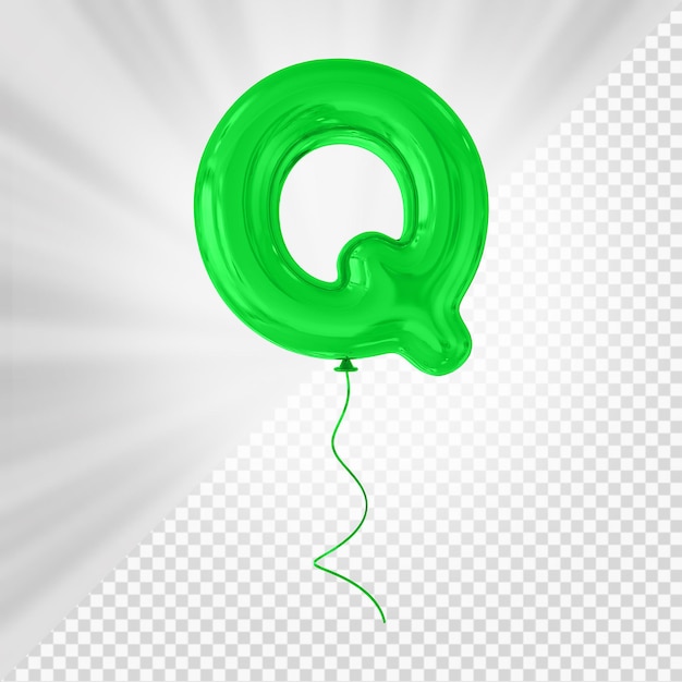 Groene ballon letter q