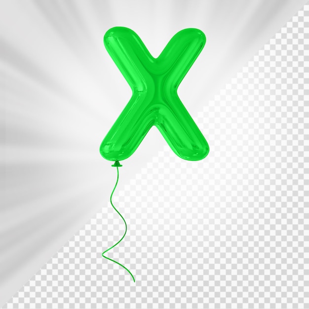 Groene ballon letter x