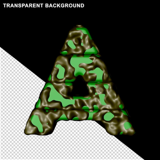 Groene camouflage. 3D-hoofdletter a