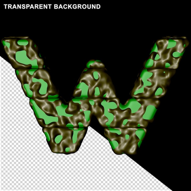 PSD groene camouflage. 3d-hoofdletter w