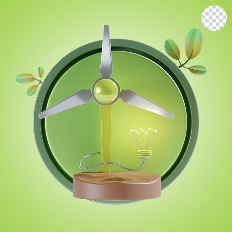 PSD groene energie 3d icoon illustratie