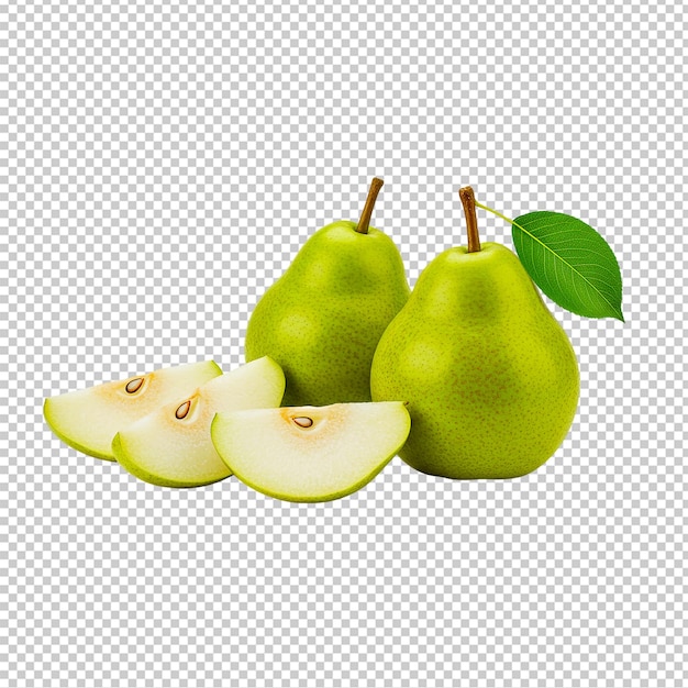 Groene peren met plakjes