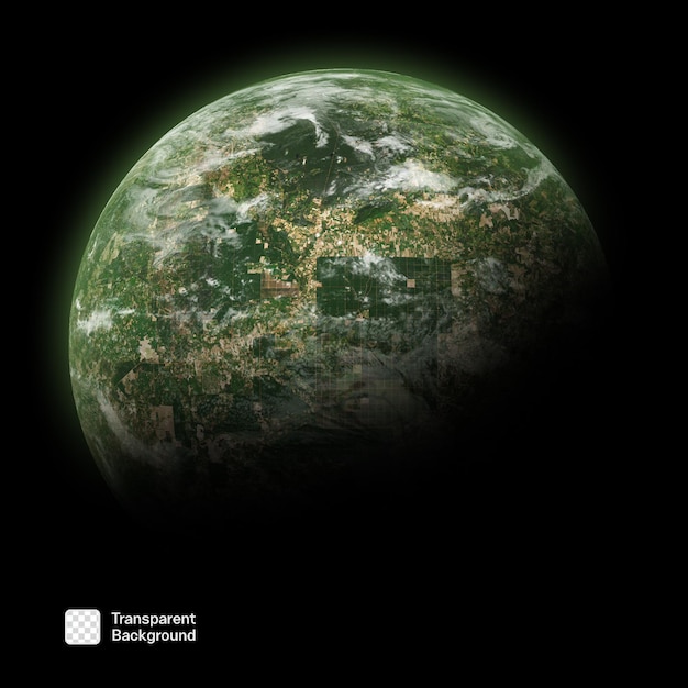 Groene planeet PNG-sjabloon