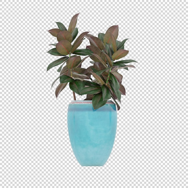 Groene plantenkunst 3d mockups kamerplanten in bloemen