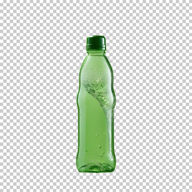 Groene plastic fles geïsoleerd op transparante achtergrond