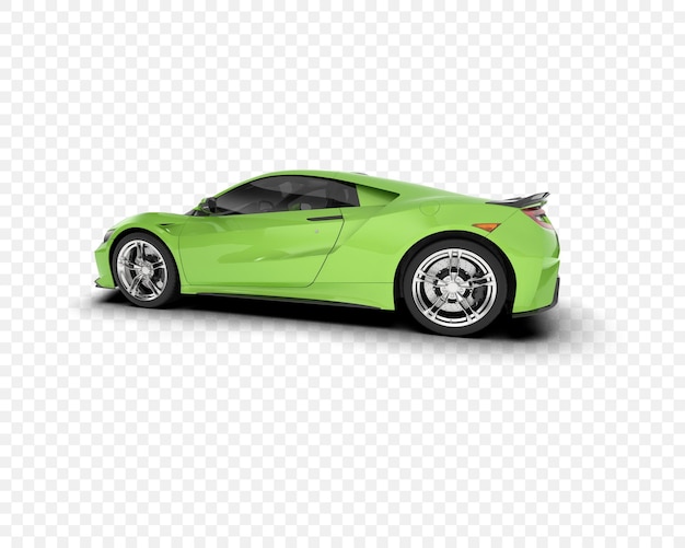 Groene sportwagen op een witte achtergrond