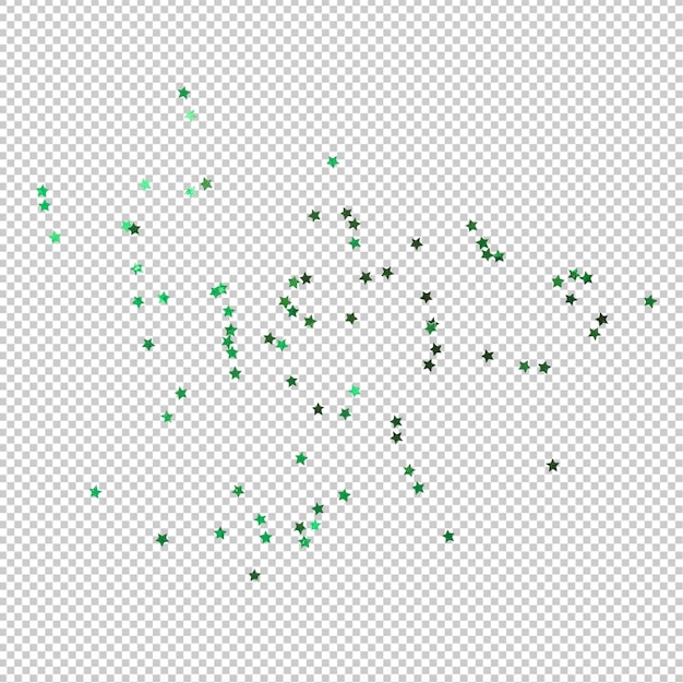 Groene ster confetti Groene sterren schitteren decoratie knipsel Psd-bestand