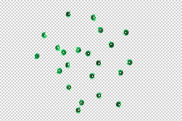 Groene stippen confetti Groene sprankeling decoratie knipsel Psd-bestand