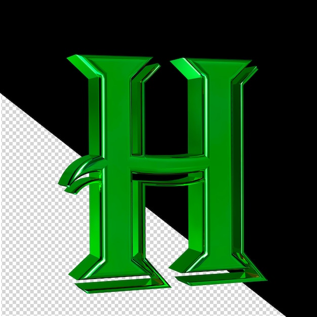PSD groene symboolweergave vanaf linker letter h