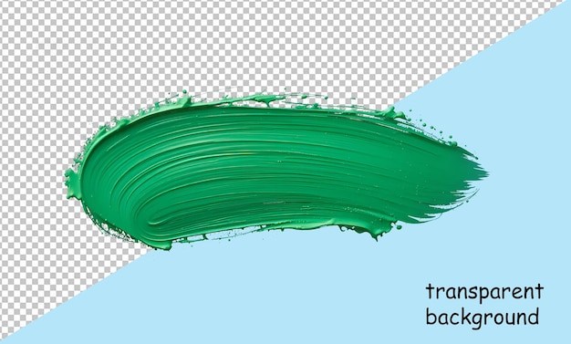 Groene verfstreep op een doorzichtige achtergrond