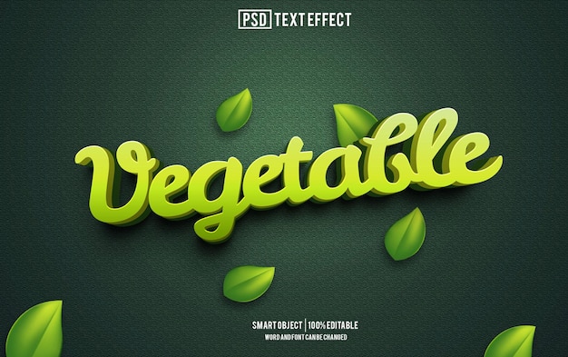 Groente tekst effect lettertype bewerkbare typografie 3d tekst