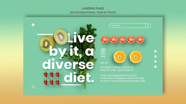 PSD groenten en fruit jaar websjabloon