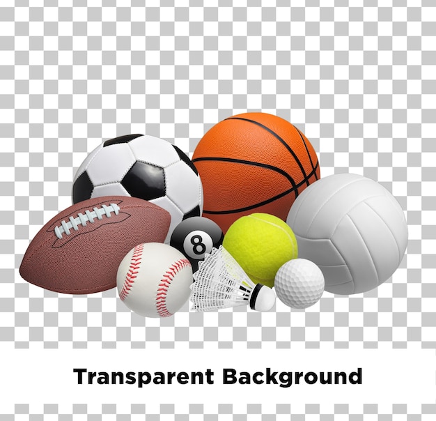 groep sportballen doorzichtige achtergrond