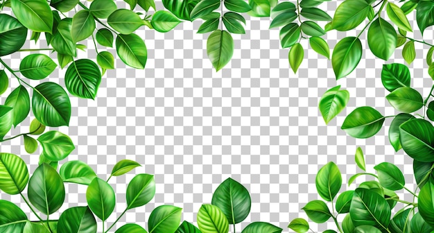 Gröna blad på en transparent bakgrund