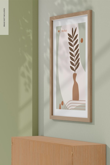 Groot Scandinavisch frame met passepartout mockup zijaanzicht