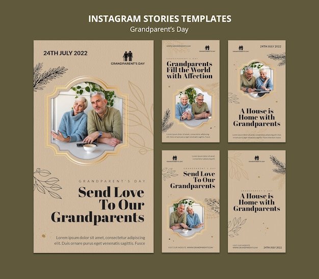 Grootouderdag instagram verhalen ontwerpsjabloon
