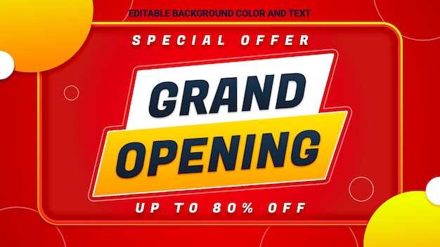 grootse opening banner sjabloon promotie