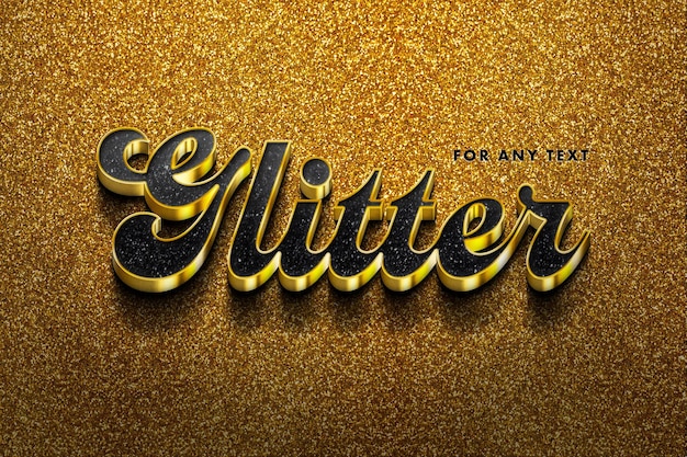 PSD Текстовый эффект groovy glitter gold