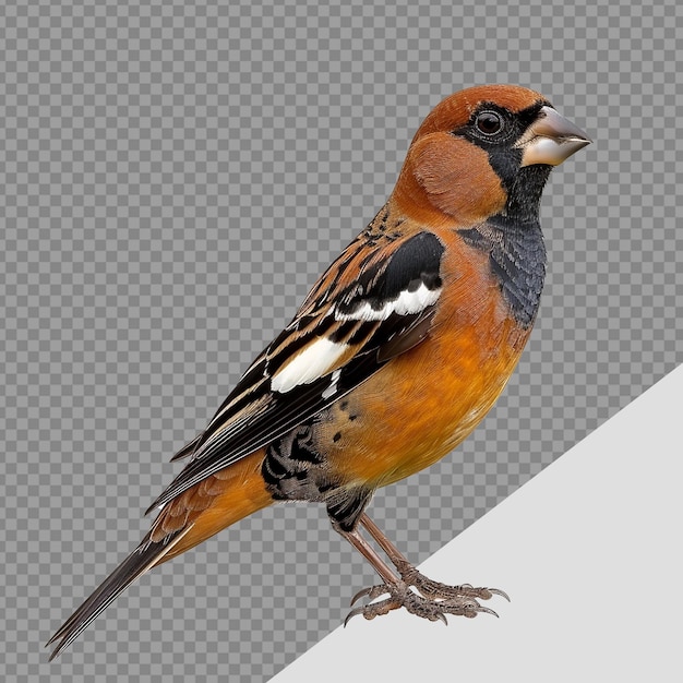 PSD grosbeak bird png isolated on transparent background