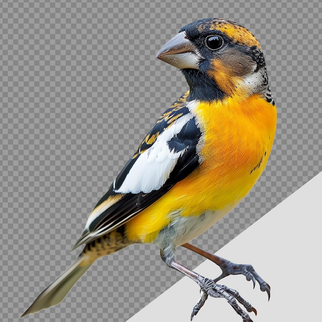 PSD grosbeak bird png isolated on transparent background