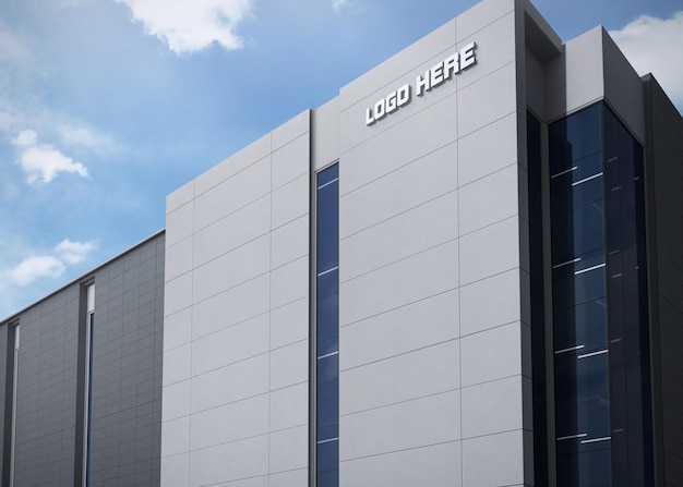 Grote gebouw 3D logo mockup