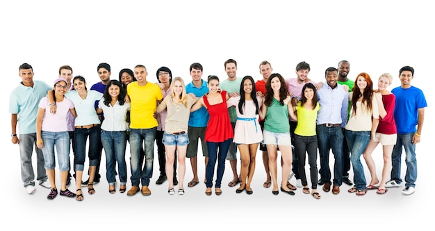 Grote groep diverse mensen