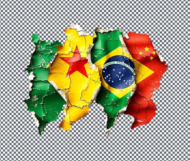 PSD grote handelspartners china portugal en brazilië geïsoleerd op een transparante achtergrond