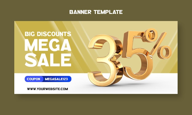 Grote kortingen mega sale 35 korting op bannersjabloon