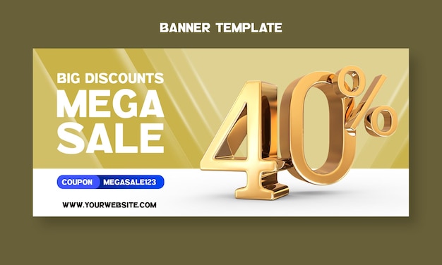 Grote kortingen mega sale 40 korting op bannersjabloon