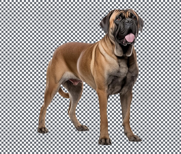 Grote mastiff rashond geïsoleerd op een transparante achtergrond