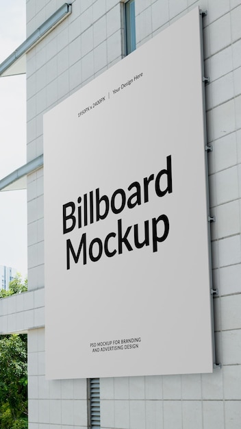 Grote muurbillboard op een appartement mock-up