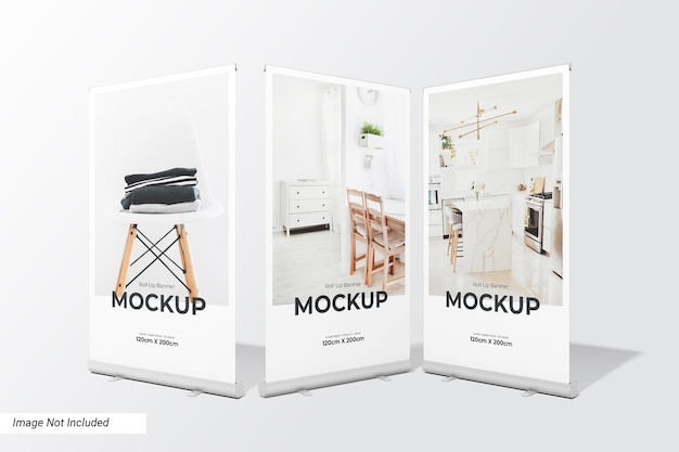 Grote staande roll up banner mockup