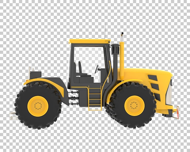 Grote tractor op transparante achtergrond 3D-rendering illustratie