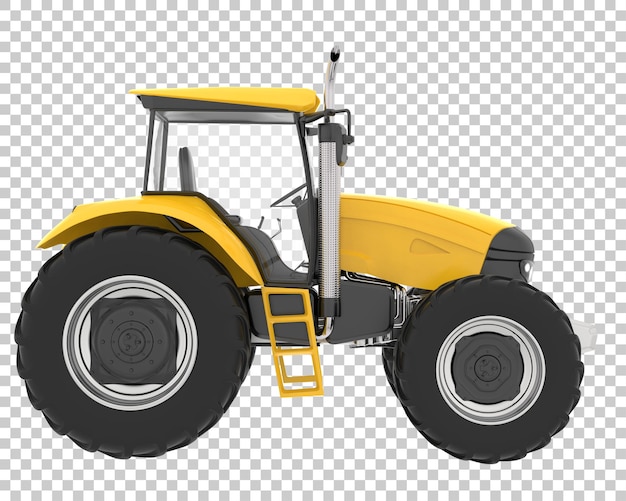 Grote tractor op transparante achtergrond 3d-rendering illustratie