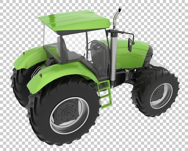 Grote tractor op transparante achtergrond 3d-rendering illustratie