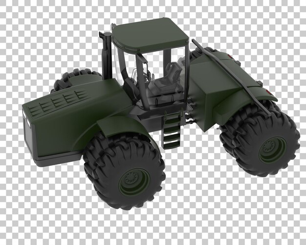 Grote tractor op transparante achtergrond 3d-rendering illustratie