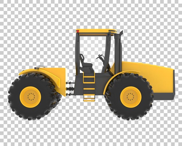 Grote tractor op transparante achtergrond 3D-rendering illustratie